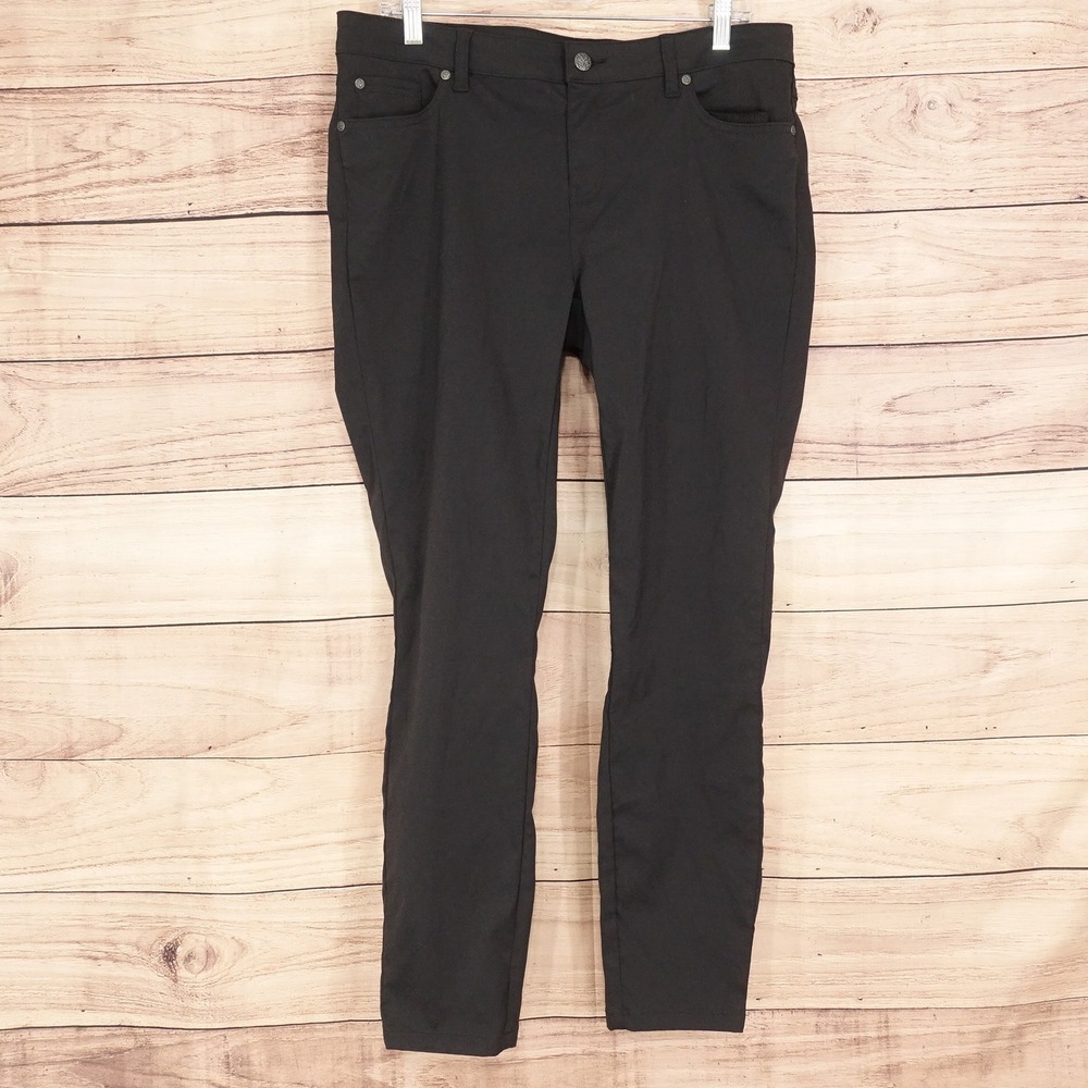 Prana Halle Straight Leg Pants Womens 14 Short Black Stretch Hiking